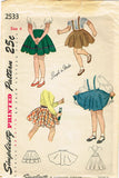 1940s Vintage Simplicity Sewing Pattern 2533 Easy to Make Toddler Girls Skirt Sz 4
