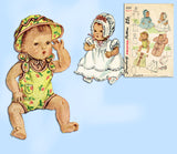 Simplicity 2537: 1940s Sweet 11inch Baby Doll Clothes Set Vintage Sewing Pattern