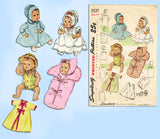 Simplicity 2537: 1940s Sweet 11inch Baby Doll Clothes Set Vintage Sewing Pattern