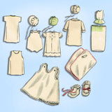 Simplicity 2537: 1940s Sweet 11inch Baby Doll Clothes Set Vintage Sewing Pattern