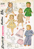1940s Original Vintage Simplicity Pattern 2538 WWII 12 Inch Little Girl Doll