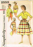 1950s Vintage Simplicity Sewing Pattern 2553 Uncut Misses Playsuit Set Sz 32 B -Vintage4me2