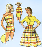 1950s Vintage Simplicity Sewing Pattern 2553 Uncut Misses Playsuit Set Sz 32 B -Vintage4me2