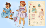 1940s Vintage Simplicity Sewing Pattern 2553 Baby Girls Smocked Dress & Bonnet 1