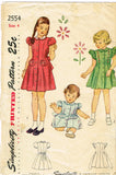 1940s Vintage Simplicity Sewing Pattern 2554 Toddler Girls Princess Dress Size 4