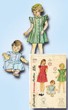 1940s Vintage Simplicity Sewing Pattern 2554 Toddler Girls Princess Dress Size 4