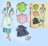 Simplicity 2560: 1940s Charming Embroidered Apron Sz MED Vintage Sewing Pattern