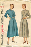 1940s Vintage Simplicity Sewing Pattern 2585 Uncut Misses Shirtwaist Dress 34 B