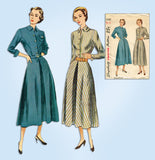 1940s Vintage Simplicity Sewing Pattern 2585 Uncut Misses Shirtwaist Dress 34 B