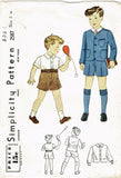 1930s Vintage Simplicity Sewing Pattern 2587 Toddler Boys 3 Piece Suit Size 4 - Vintage4me2