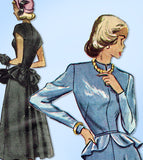 1940s Original Vintage Simplicity Sewing Pattern 2590 Misses Peplum Dress 34 B