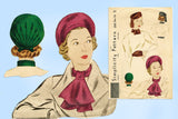 Simplicity 2595: 1930s Misses Hat & Accessory Set Sz LRG Vintage Sewing Pattern