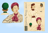 Simplicity 2595: 1930s Misses Hat & Accessory Set Sz LRG Vintage Sewing Pattern