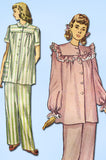 1940s Vintage Simplicity Sewing Pattern 2598 Uncut Misses Pajamas Easy! Size 20