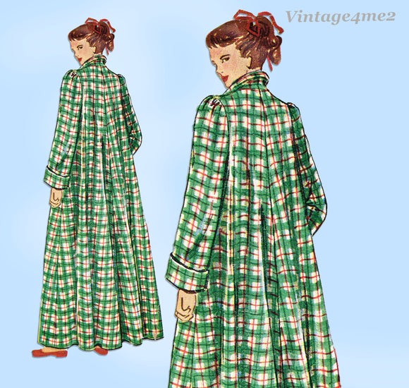 Simplicity 2600: 1940s Misses Flared Housecoat Sz 32 B Vintage Sewing Pattern