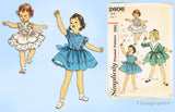 Simplicity 2606: 1950s Cute Uncut Baby Girls Dress Size 1 Vintage Sewing Pattern