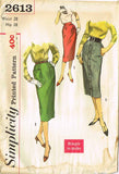 1950s Vintage Simplicity Sewing Pattern 2613 Simple Uncut Misses Skirt Size 28 W