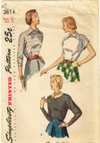 1940s Vintage Simplicity Sewing Pattern 2614 Uncut Misses Kimono Blouse Sz 30 B