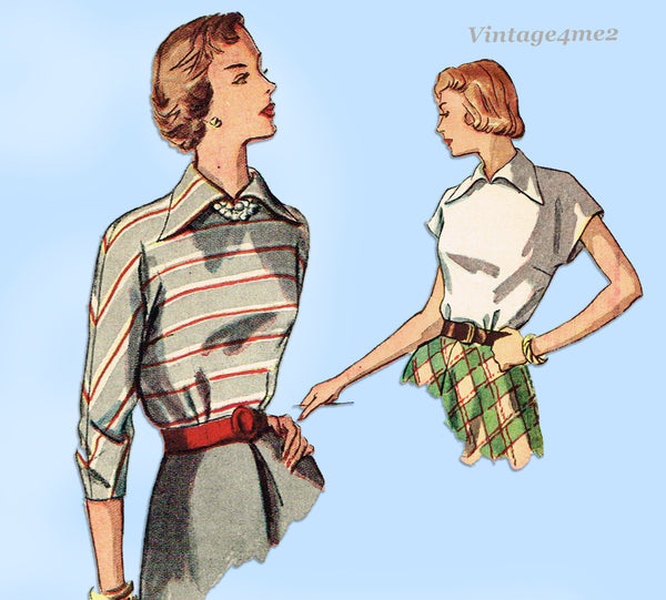1940s Vintage Simplicity Sewing Pattern 2614 Uncut Misses Kimono Blouse Sz 30 B