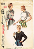 1940s Vintage Simplicity Sewing Pattern 2614 Uncut Misses Kimono Blouse Sz 34 B