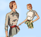 1940s Vintage Simplicity Sewing Pattern 2614 Uncut Misses Kimono Blouse Sz 30 B