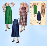 1940s Original Vintage Simplicity Pattern 2624 Simple to Make Misses Skirt 28 W