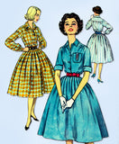 1950s Vintage Simplicity Sewing Pattern 2627 Misses Shirtwaist Dress Size 34 B