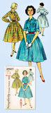 1950s Vintage Simplicity Sewing Pattern 2627 Misses Shirtwaist Dress Size 34 B
