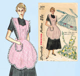 1940s Vintage Simplicity Sewing Pattern 2644 Easy One Yard Misses Apron Fits All