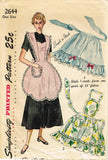1940s Vintage Simplicity Sewing Pattern 2644 Easy One Yard Misses Apron Fits All