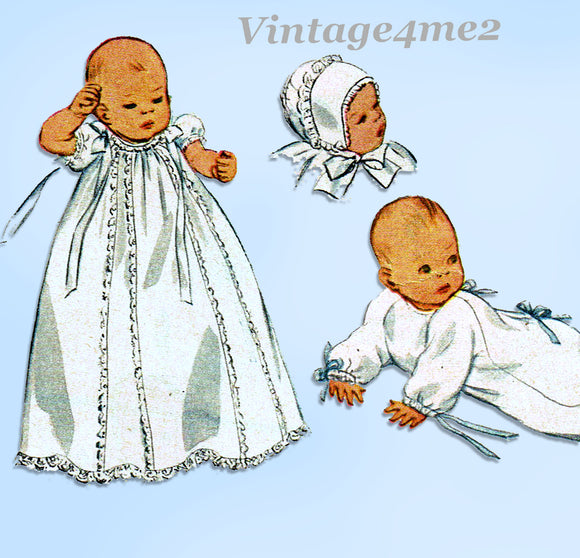 1940s Vintage Simplicity Sewing Pattern 2656 Infant Layette Christening Dress