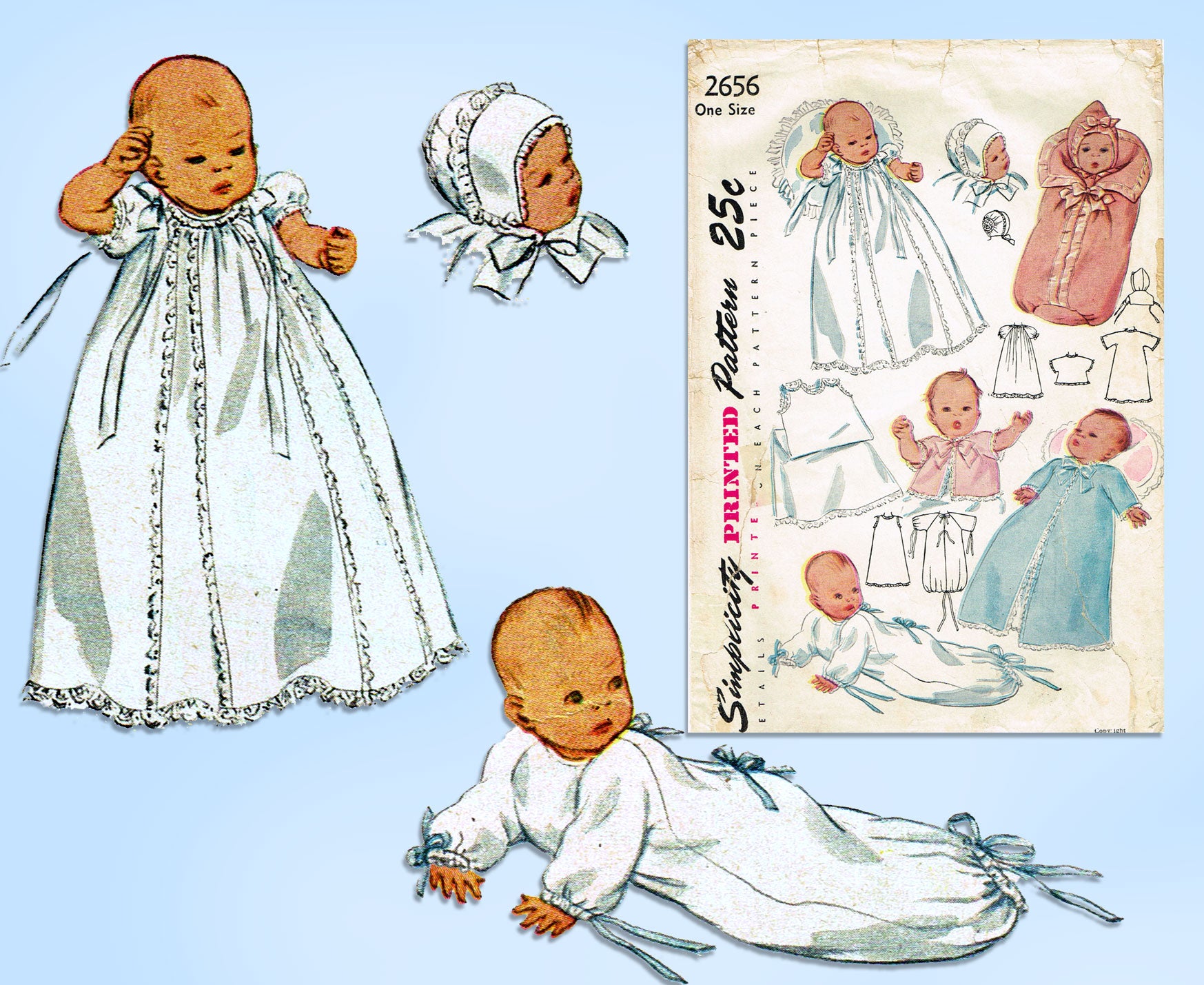 70s Simplicity 6072 Infant Layette Vintage Sewing Pattern Christening Gown  Size 6 Months - Etsy