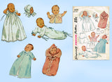 1940s Vintage Simplicity Sewing Pattern 2656 Infant Layette Christening Dress