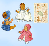 Simplicity 2659: 1940s Sweet 11inch Baby Doll Clothes Set Vintage Sewing Pattern