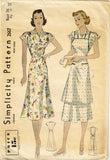 1930s Original Vintage Simplicity Pattern 2667 Misses Dress and Apron Sz 36 Bust