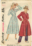 1940s Vintage Simplicity Sewing Pattern 2679 Misses Robe or Housecoat Sz 12 30B