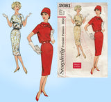 Simplicity 2681: 1950s Easy Misses Day Dress Sz 32 Bust Vintage Sewing Pattern