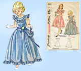 1940s Vintage Simplicity Sewing Pattern 2686 Sweet Little Girls Dress or Gown Sz 7