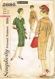1950s Vintage Simplicity Sewing Pattern 2686 Uncut Misses Blouson Dress Size 34B