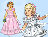 1940s Vintage Simplicity Sewing Pattern 2686 Sweet Toddler Girls Dress or Gown Sz 3