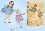 1940s Vintage Simplicity Sewing Pattern 2688 Toddler Girls Dress and Bonnet 6mos