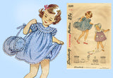 1940s Vintage Simplicity Sewing Pattern 2688 Toddler Girls Dress and Bonnet 6mos