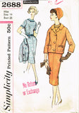 1950s Vintage Simplicity Sewing Pattern 2688 Misses Slenderette Dress Size 34 B