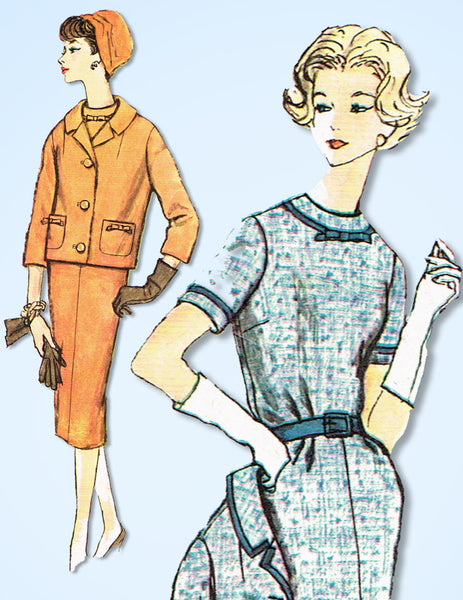 1950s Vintage Simplicity Sewing Pattern 2688 Misses Slenderette Dress Size 34 B