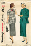 1940s Vintage Simplicity Sewing Pattern 2689 Uncut Misses Maternity Suit Sz 32 B
