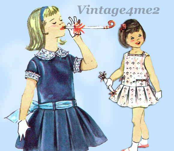 Simplicity 2718: 1950s Toddler Girls Dress or Gown Size 2 Vintage Sewing Pattern - Vintage4me2