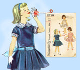 Simplicity 2718: 1950s Toddler Girls Dress or Gown Size 2 Vintage Sewing Pattern