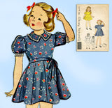 Simplicity Pattern 2735: 1930s Toddler Girls Dress Size 6 Vintage Sewing Pattern