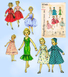 Simplicity 2745: 1950s Uncut 14in Miss Revlon Doll Clothes Set Vintage Sewing Pattern