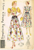 1930s Vintage Simplicity Sewing Pattern 2474 Uncut Misses Dress or Gown Sz 34B from Vintage4me2